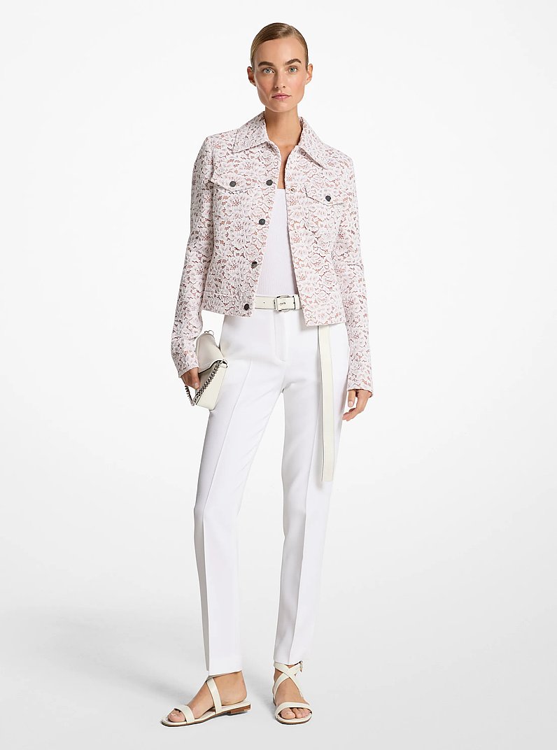 Corded Floral Lace Jacket in OPTIC WHITE | Michael Kors