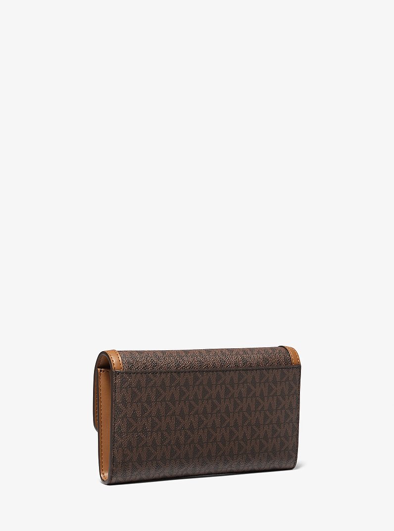 Tribeca Large Signature Logo Convertible Crossbody Bag in BRN/ACORN | Michael Kors