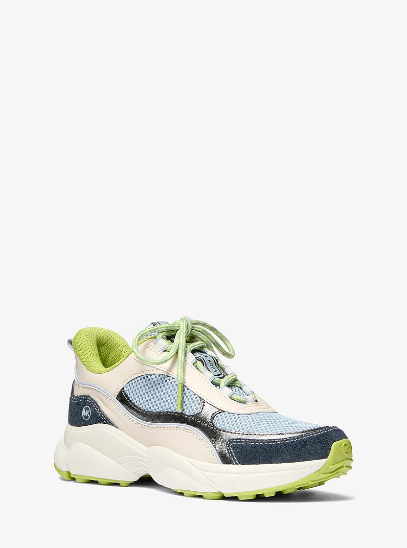 Katrina Mixed-Media Trainer in PALE BLUE MULTI | Michael Kors