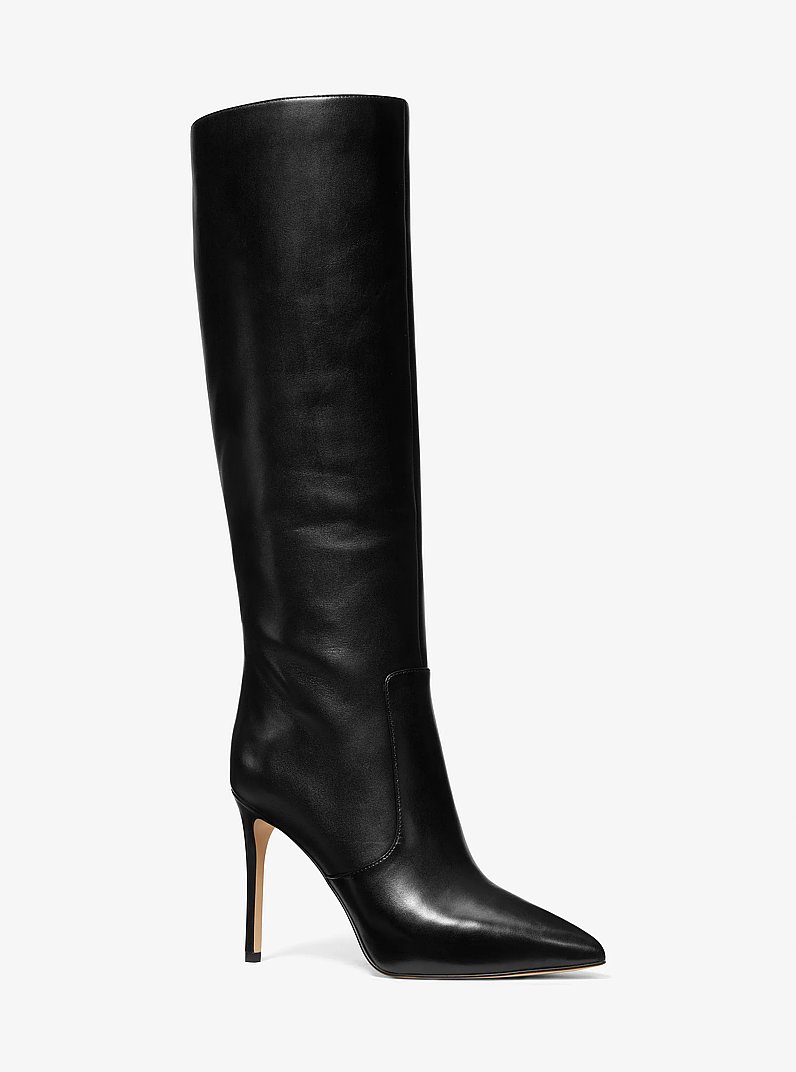 Rue Leather Knee Boot in BLACK | Michael Kors