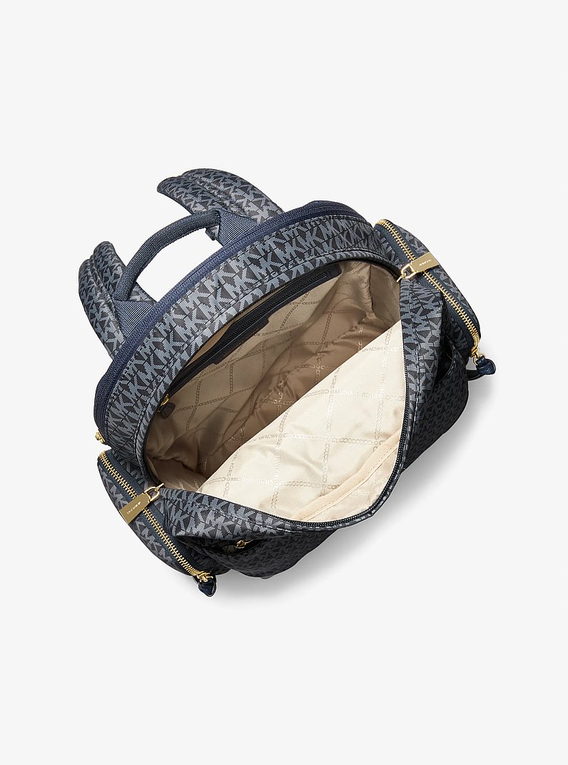 Grand sac &agrave; dos tiss&eacute; Prescott &agrave; imprim&eacute; &agrave; logo Signature in AMIRAL/BLEU P&Acirc;LE | Michael Kors