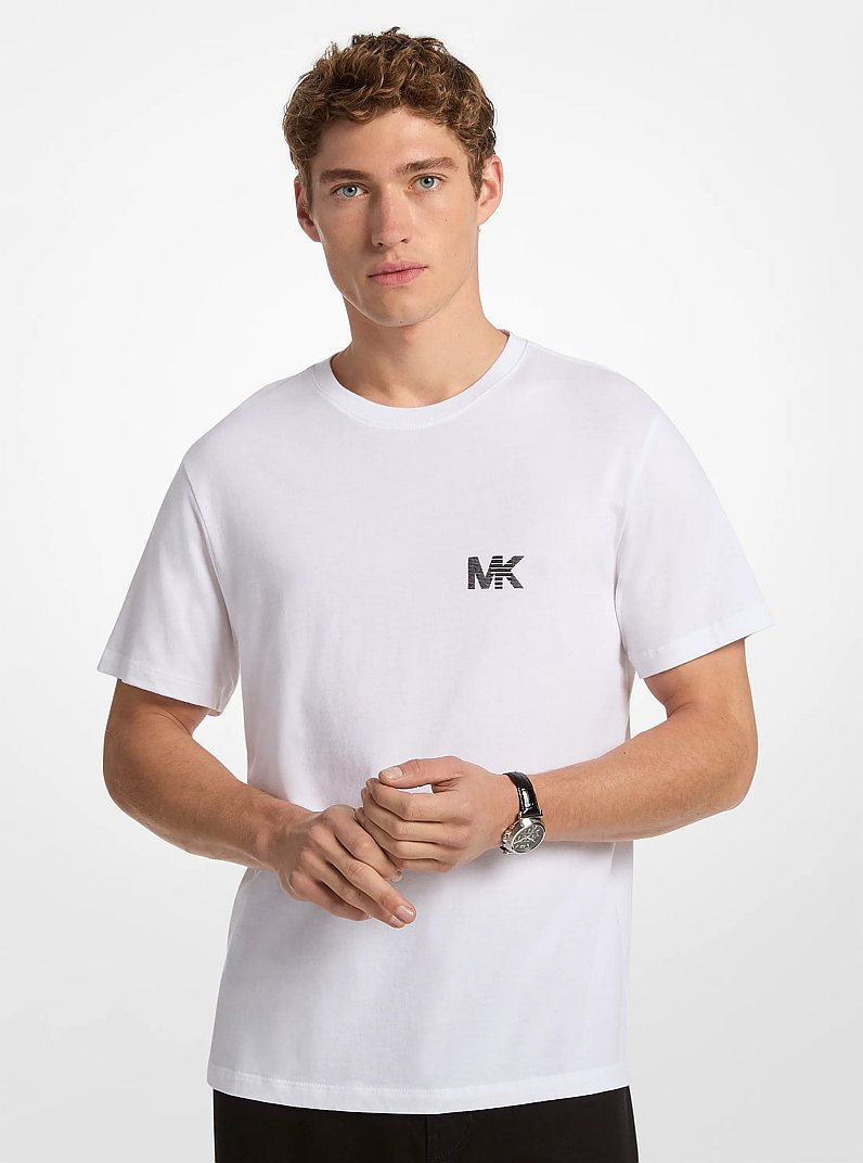 T-shirt en coton &agrave; logo in BLANC | Michael Kors