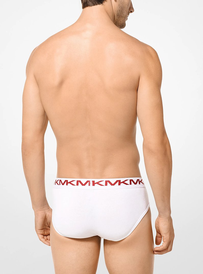 3-Pack Cotton Briefs in WHITE | Michael Kors