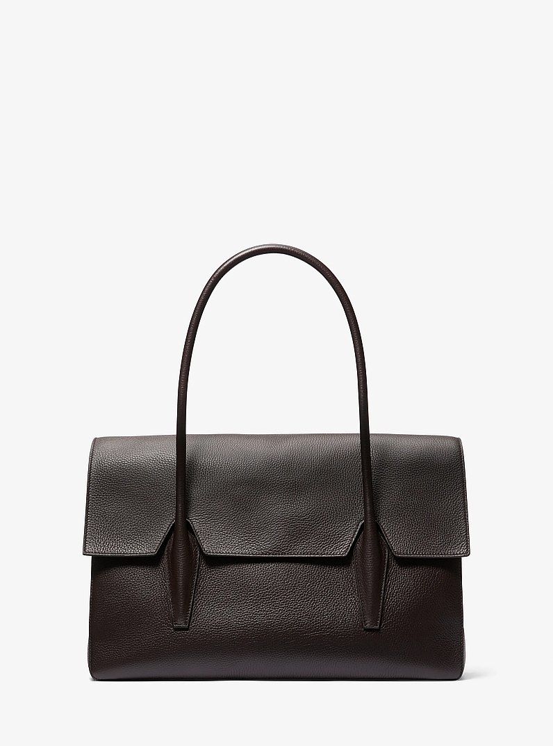 Natasha Large Leather Satchel in CHOCOLATE | Michael Kors