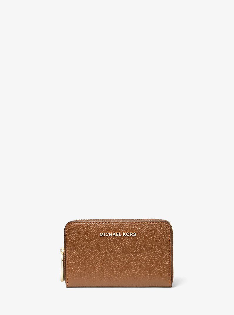 Cartera peque&ntilde;a de piel granulada in LUGGAGE | Michael Kors