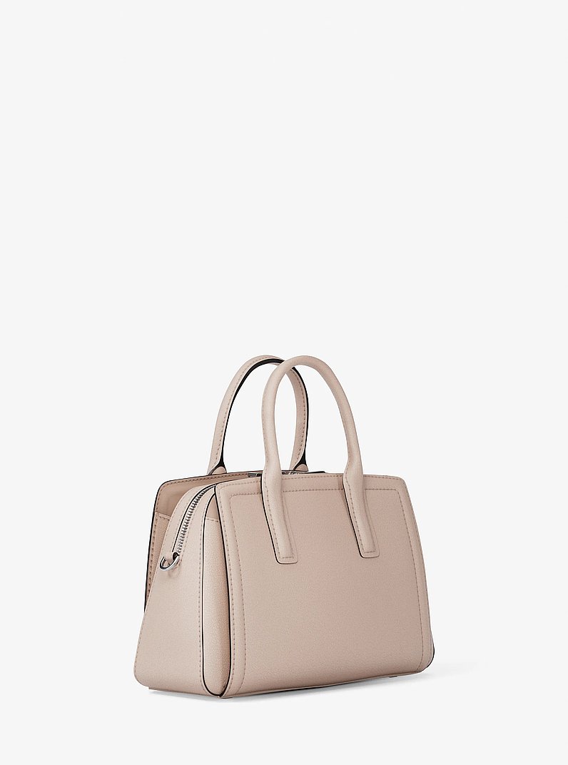 Laila Small Pebbled Leather Satchel in SOFT PINK | Michael Kors