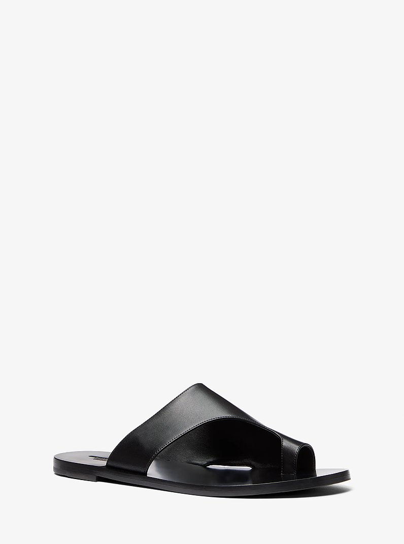 Nettuno Leather Thong Sandal in BLACK | Michael Kors