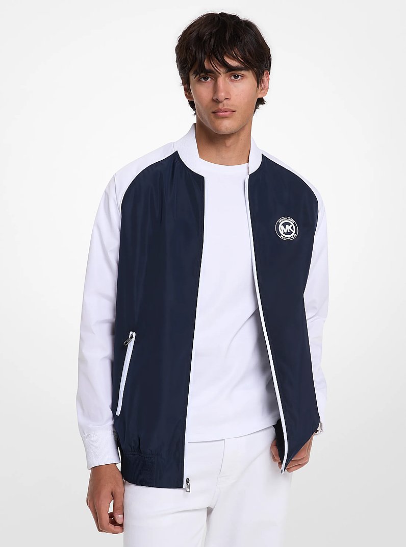 Logo Charm Windbreaker Jacket in MIDNIGHT | Michael Kors