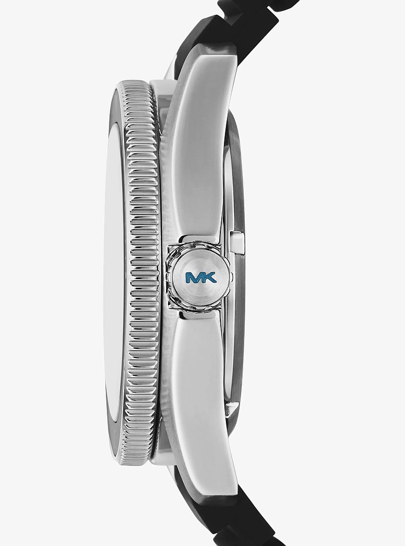 Oversized Maritime Silicone Watch in BLACK | Michael Kors
