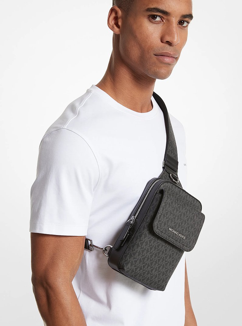 Ri&ntilde;onera bandolera Hudson con logotipo in NEGRO | Michael Kors