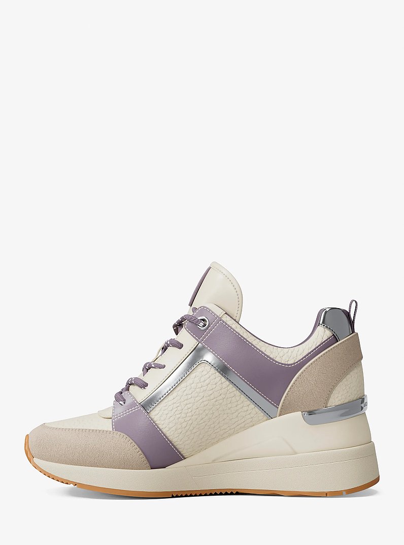 Georgie Mixed-Media Trainer in LILAC | Michael Kors