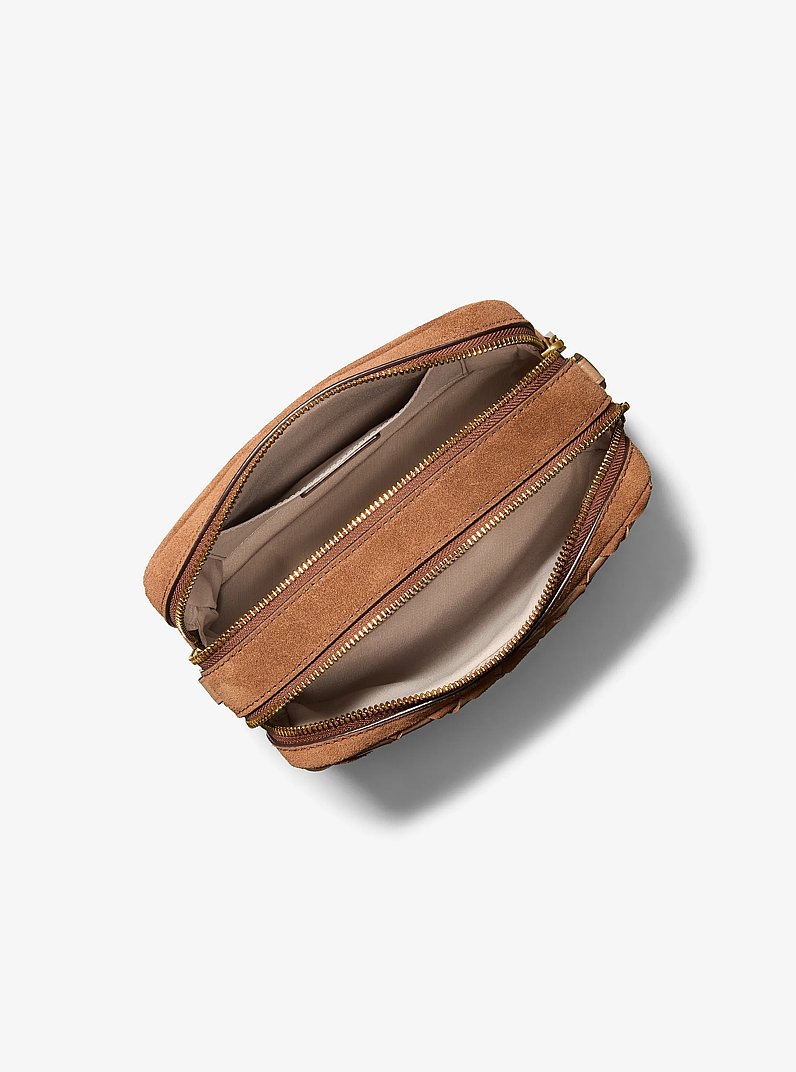 Kameratasche Bryant Medium aus gewebtem Wildleder in LUGGAGE | Michael Kors