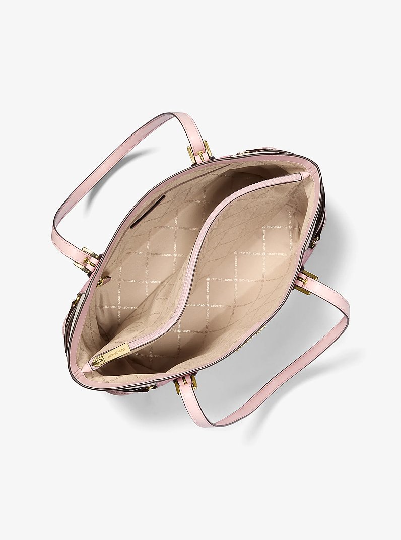 Voyager Large Color-Block Signature Logo Tote Bag in PWD BLSH MLT | Michael Kors