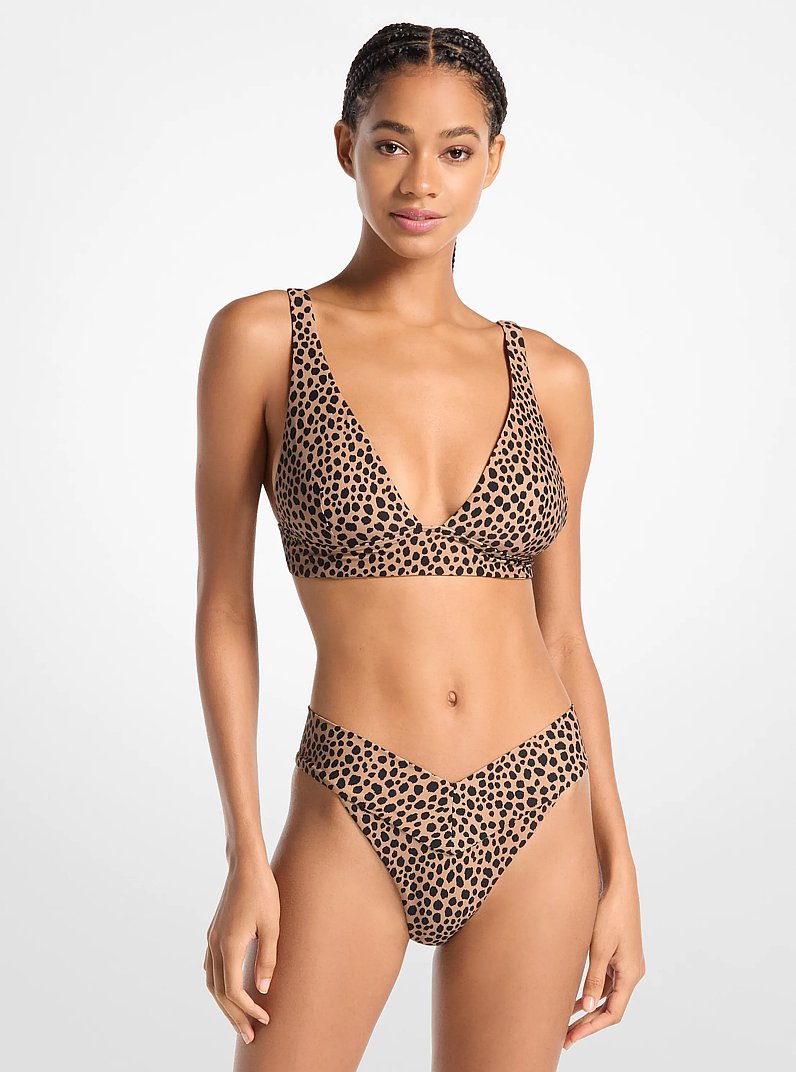 Cheetah Print Underwire Bikini Top in CAFE | Michael Kors