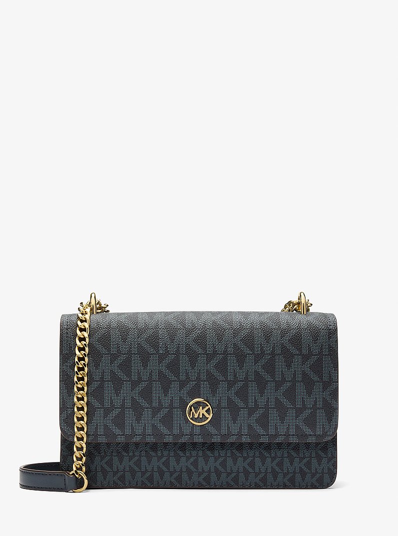 Borsa a spalla Abbott media con stampa logo in BLU AMMIRAGLIO | Michael Kors