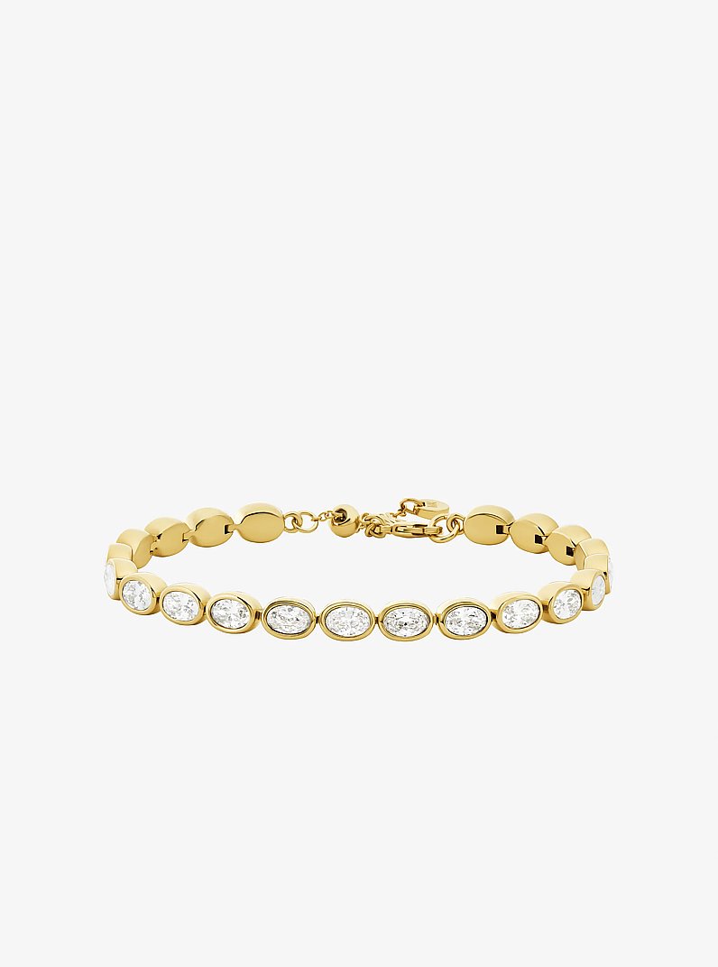 Bracelet rivi&egrave;re &agrave; zircones cubiques et &agrave; placage en m&eacute;tal pr&eacute;cieux in OR/TRANSPARENT | Michael Kors