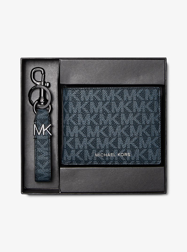 Set de regalo con cartera y llavero con logotipo in AZUL OSCURO/AZUL P&Aacute;LIDO | Michael Kors