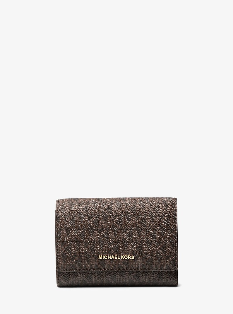 Bryant Medium Signature Logo Wallet in BRN/ACORN | Michael Kors