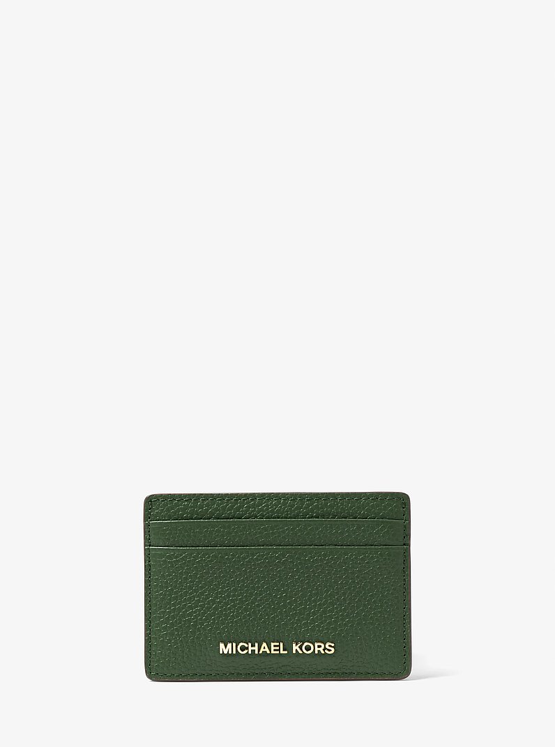 Pebbled Leather Card Case in AMAZON GREEN | Michael Kors