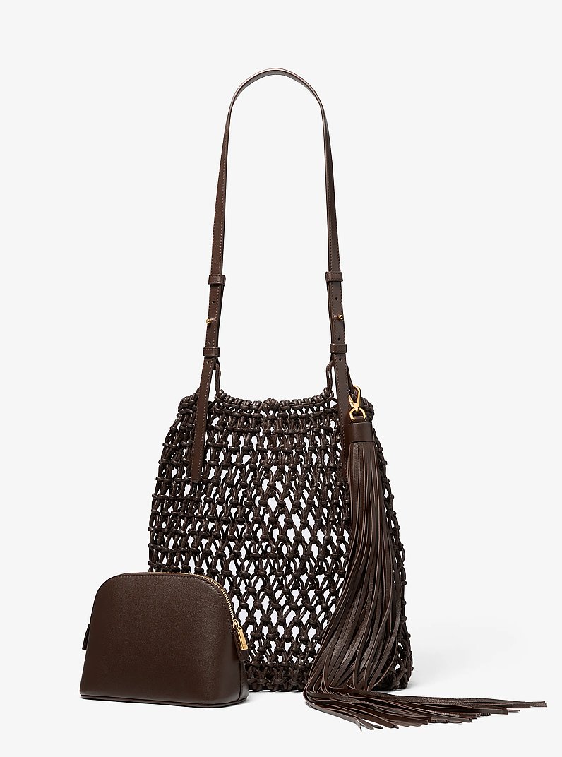 Loli Macram&eacute; Shoulder Bag in ESPRESSO | Michael Kors