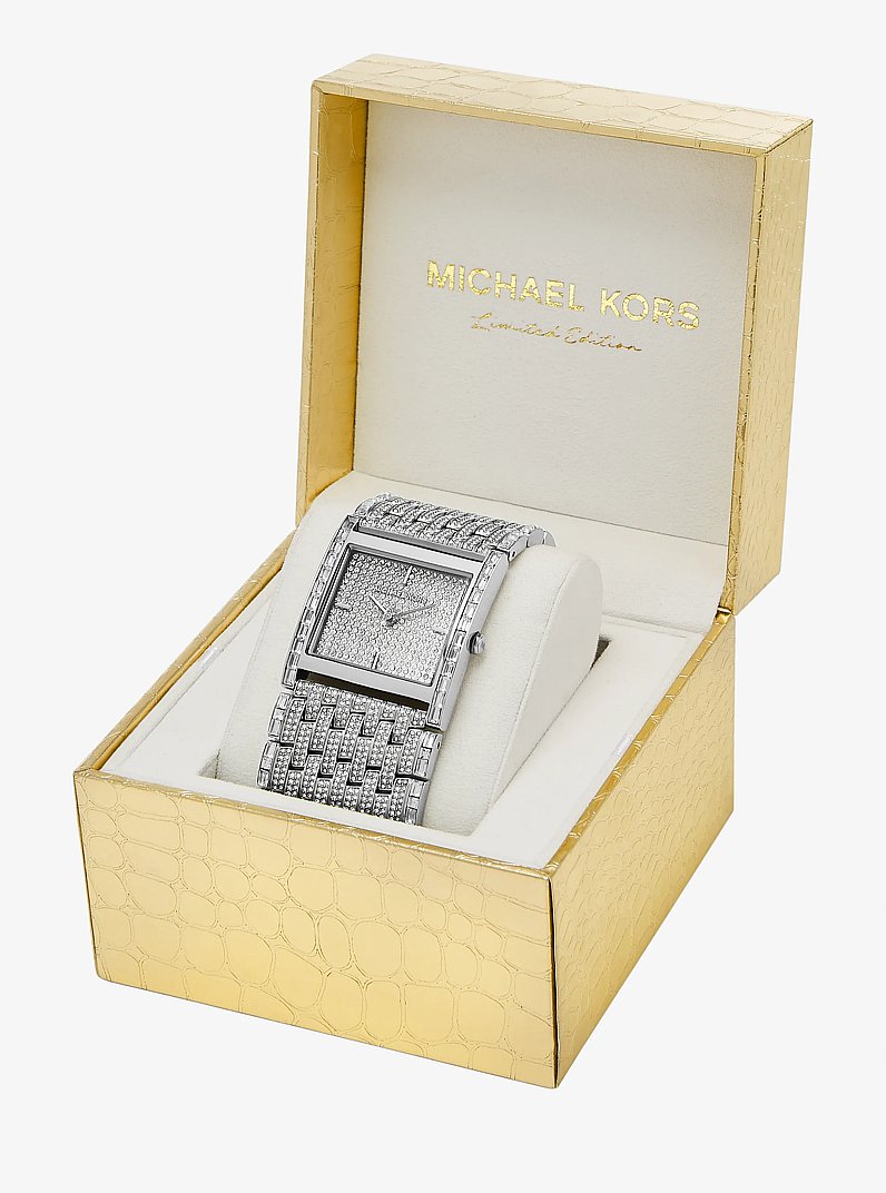 Limited-Edition Georgie Pav&eacute; Silver-Tone Watch in SILVER | Michael Kors