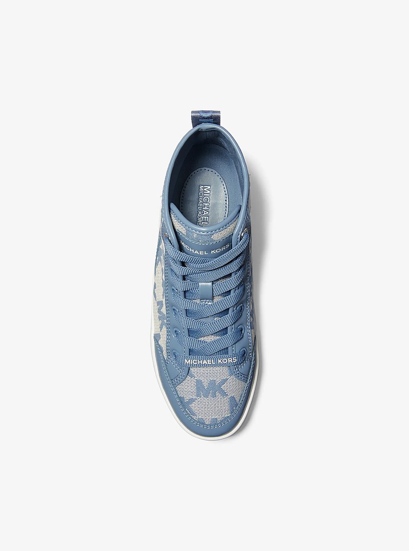 Zapatilla de corte alto Shea de jacquard con logotipo in DENIM | Michael Kors