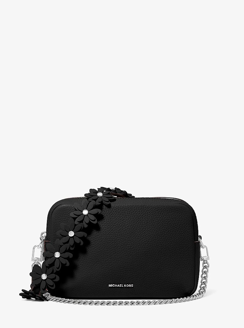 Bryant Medium Pebbled Leather Camera Crossbody Bag in BLACK | Michael Kors