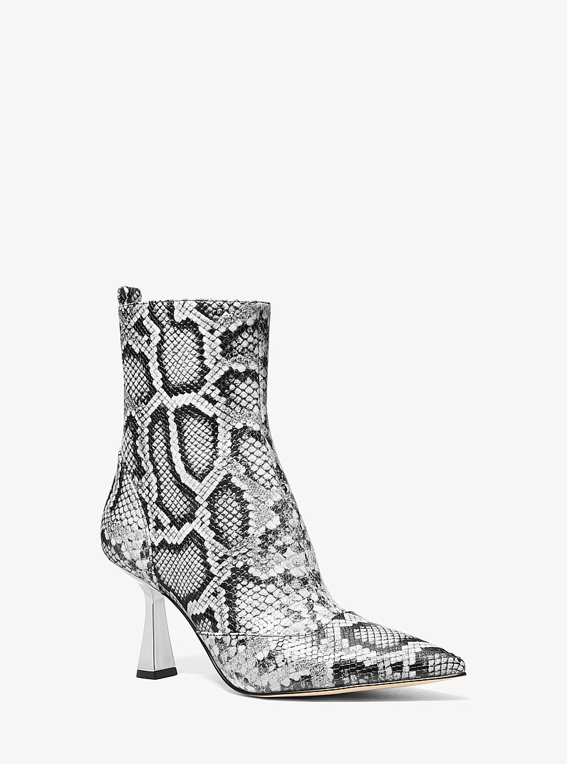 Bottine Clara en cuir effet serpent en relief