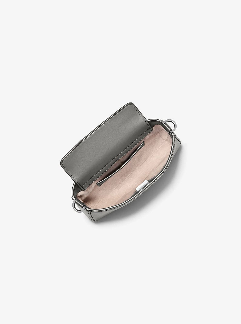 Bryant Small Burnished Leather Convertible Crossbody Bag in STORM | Michael Kors