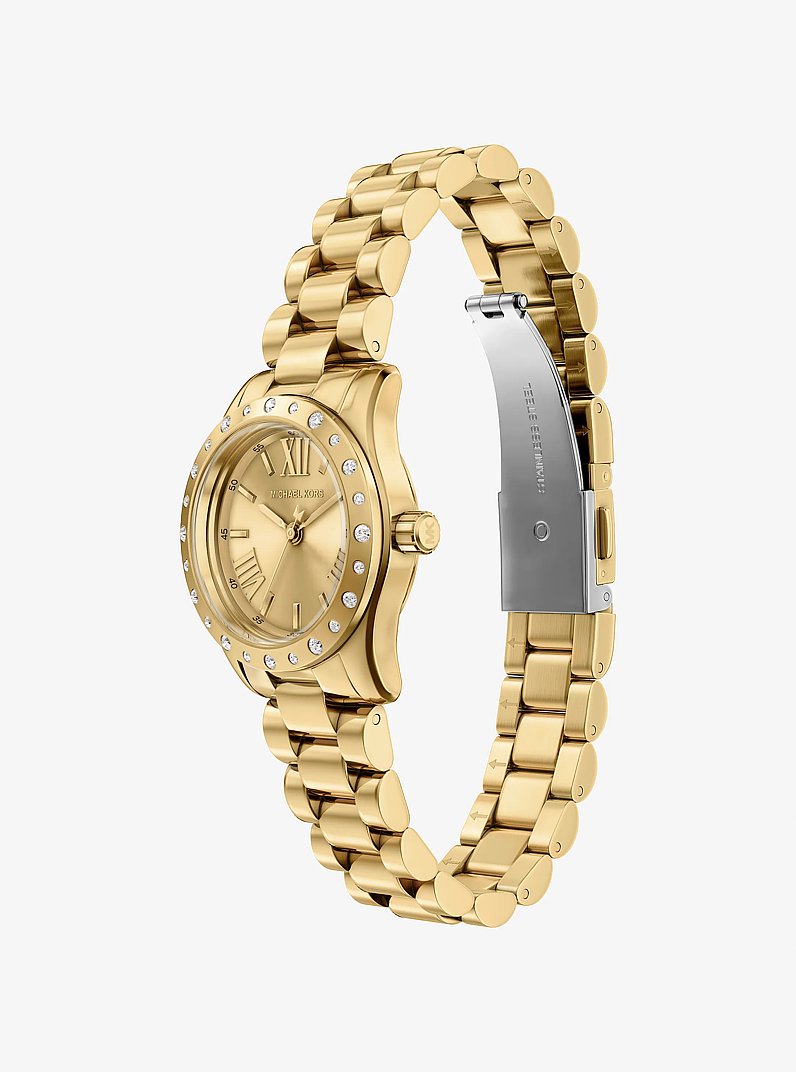 Petite Lexington Pav&eacute; Gold Watch and Heart Bracelet Gift Set in GOLD | Michael Kors