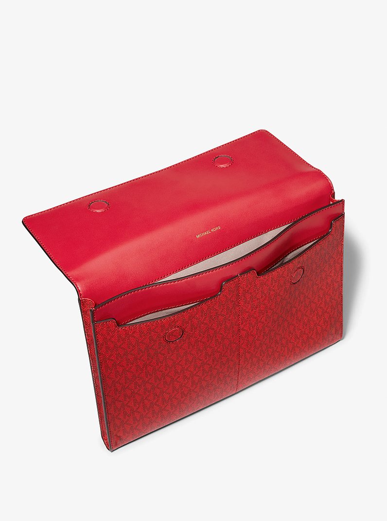 Jet Set Signature Logo Laptop Case in CRIMSON MULTI | Michael Kors