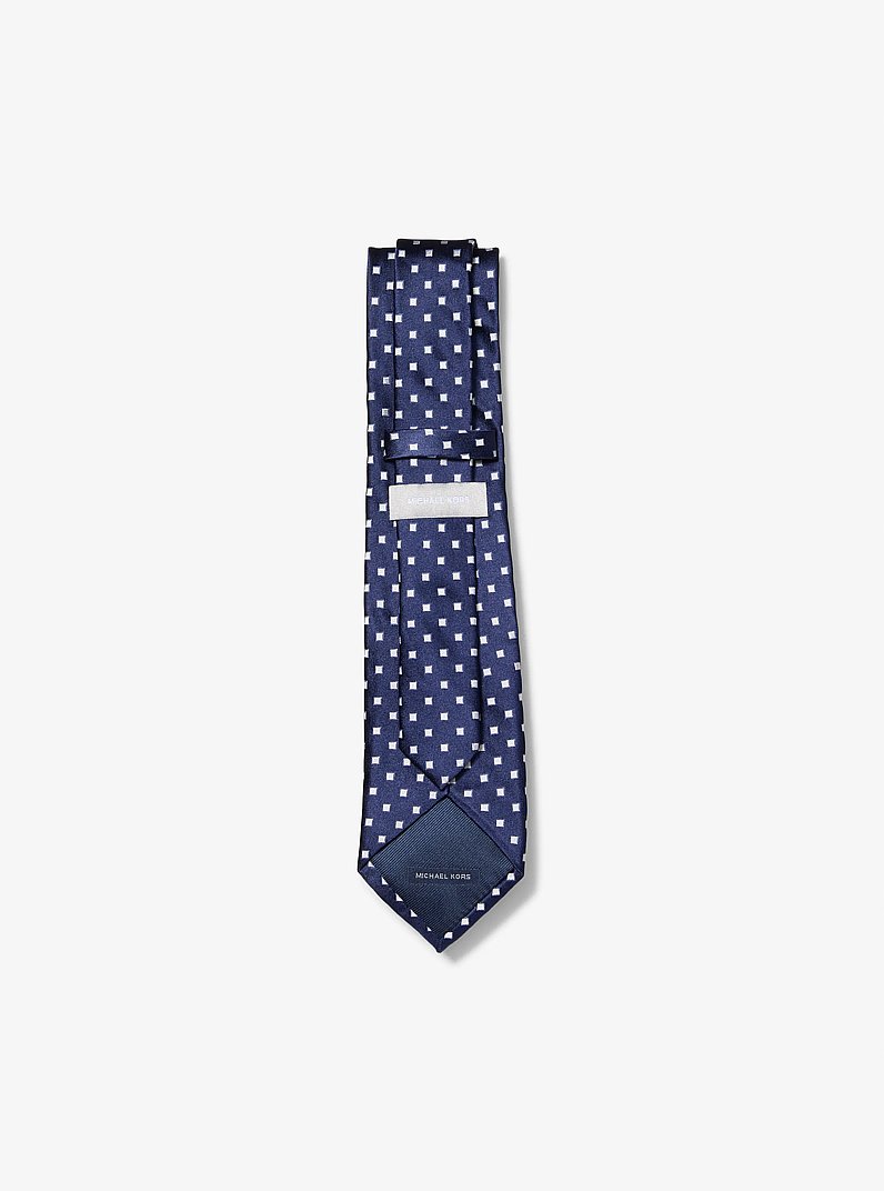 Square Print Silk Tie in MIDNIGHT | Michael Kors