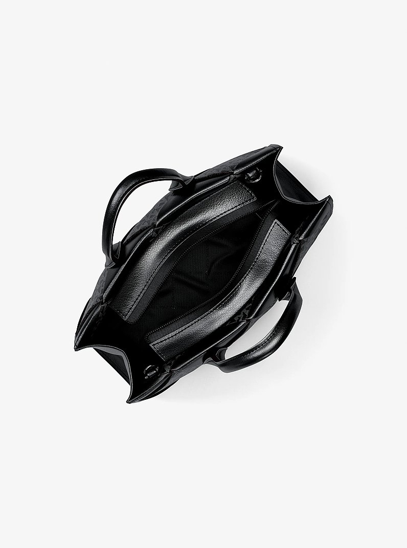 Borsa a mano Mirella piccola con stampa logo in NERO | Michael Kors