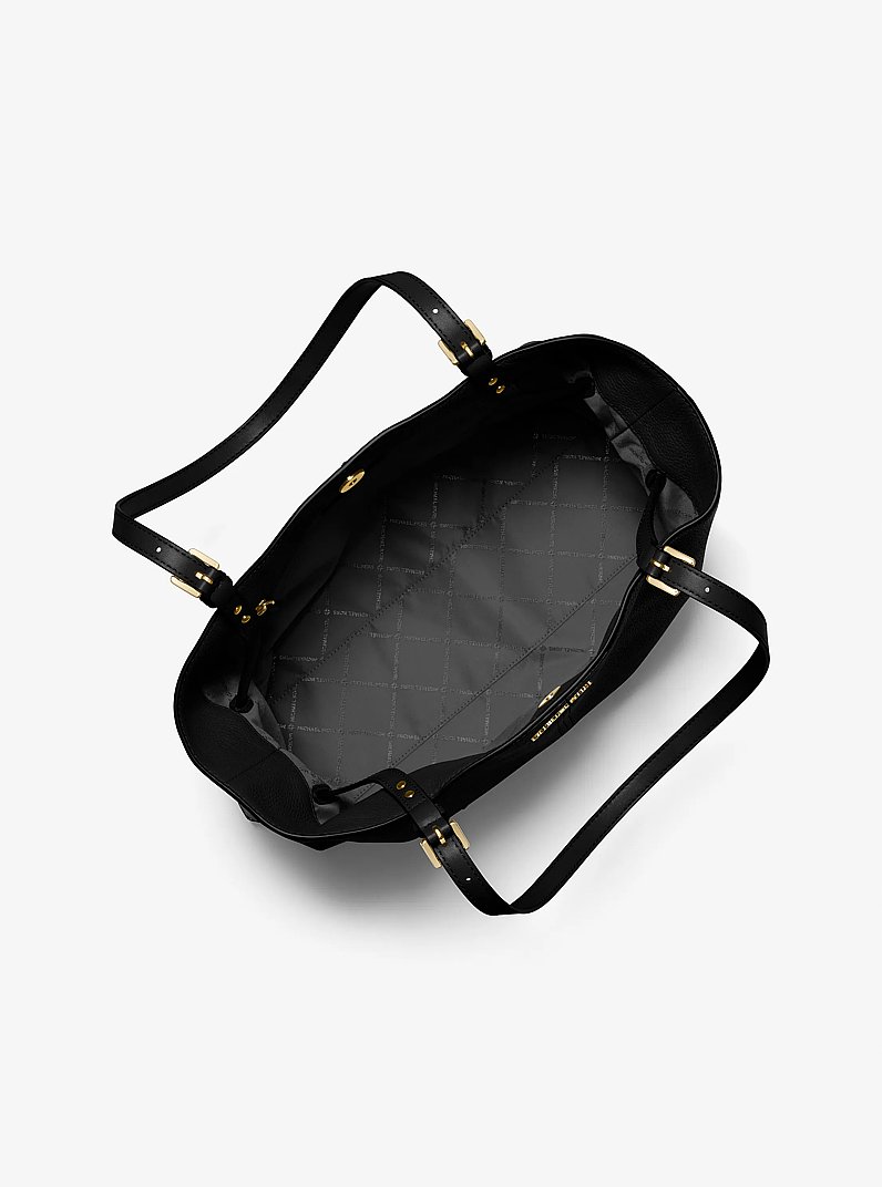 Lenox Large Leather Tote Bag in BLACK | Michael Kors