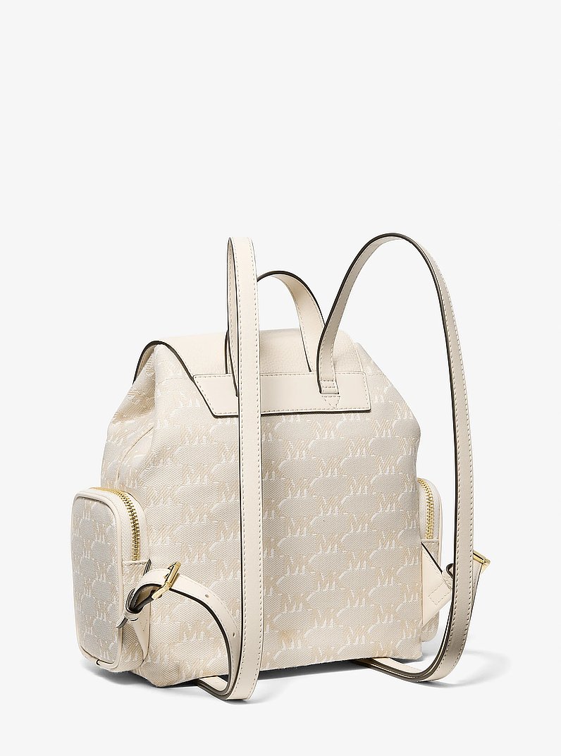 Petit sac &agrave; dos cargo Merritt en jacquard &agrave; logo in CR&Egrave;ME L&Eacute;GER | Michael Kors