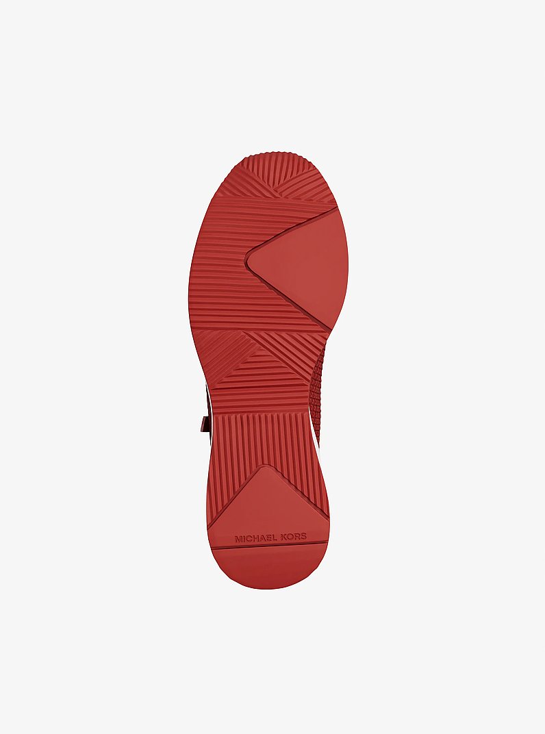 Willis Stretch Knit Trainer in CRIMSON | Michael Kors