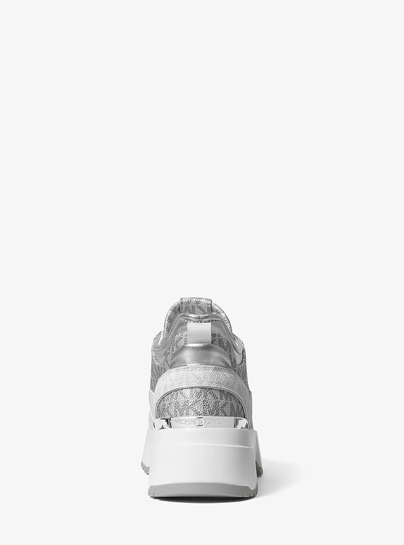 Muse Metallic Logo Trainer in SILVER MULTI | Michael Kors