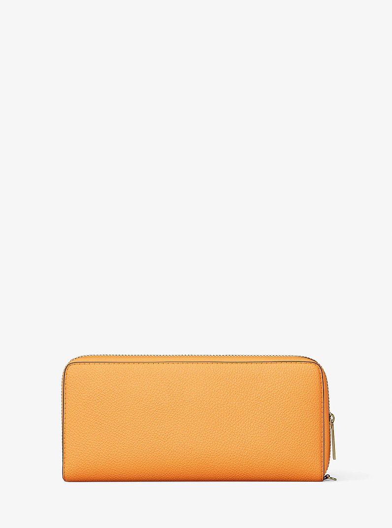 Jet Set Travel Large Pebbled Leather Wristlet in POP ORANGE | Michael Kors