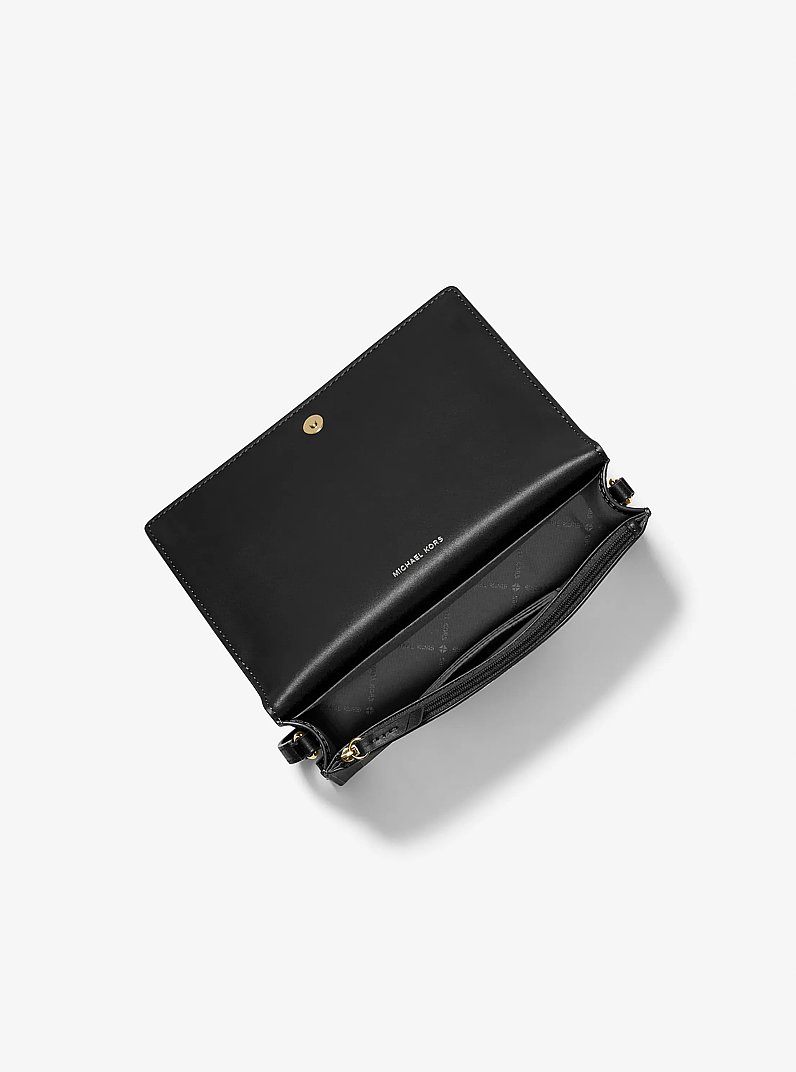 Borsa a tracolla Marlowe media in pelle in NERO | Michael Kors