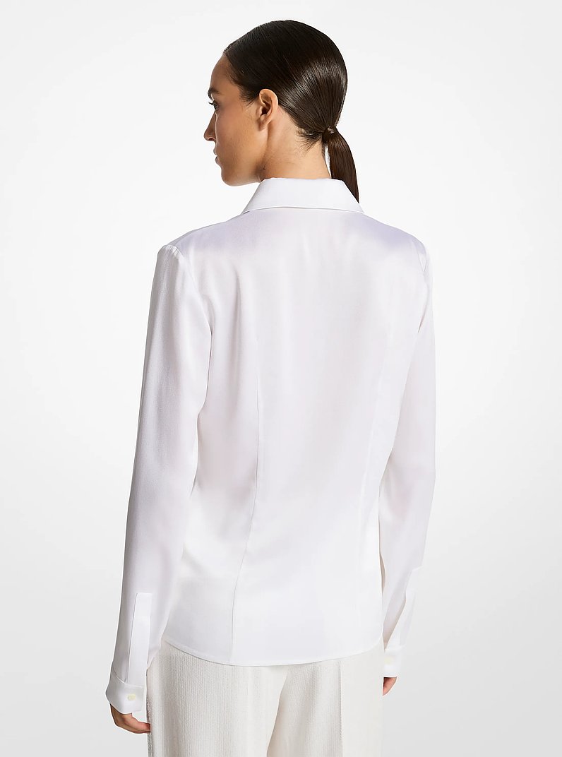 Camisa Hansen de charmeuse in BLANCO INTENSO | Michael Kors