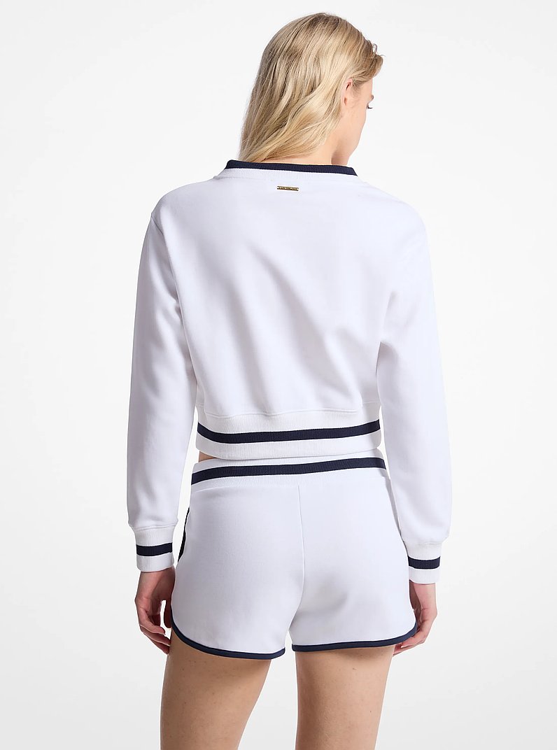 Cotton Blend Knit Sweater in WHITE | Michael Kors