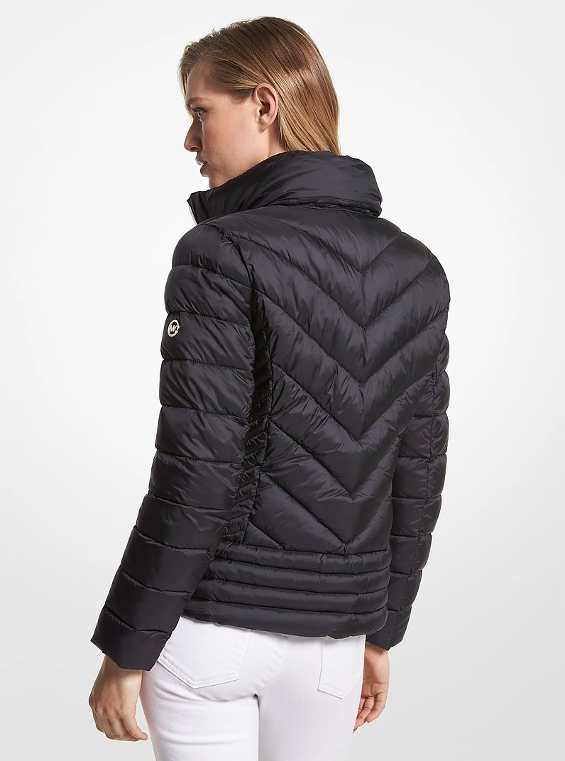 Quilted Nylon Packable Puffer Jacket in BLACK | Michael Kors