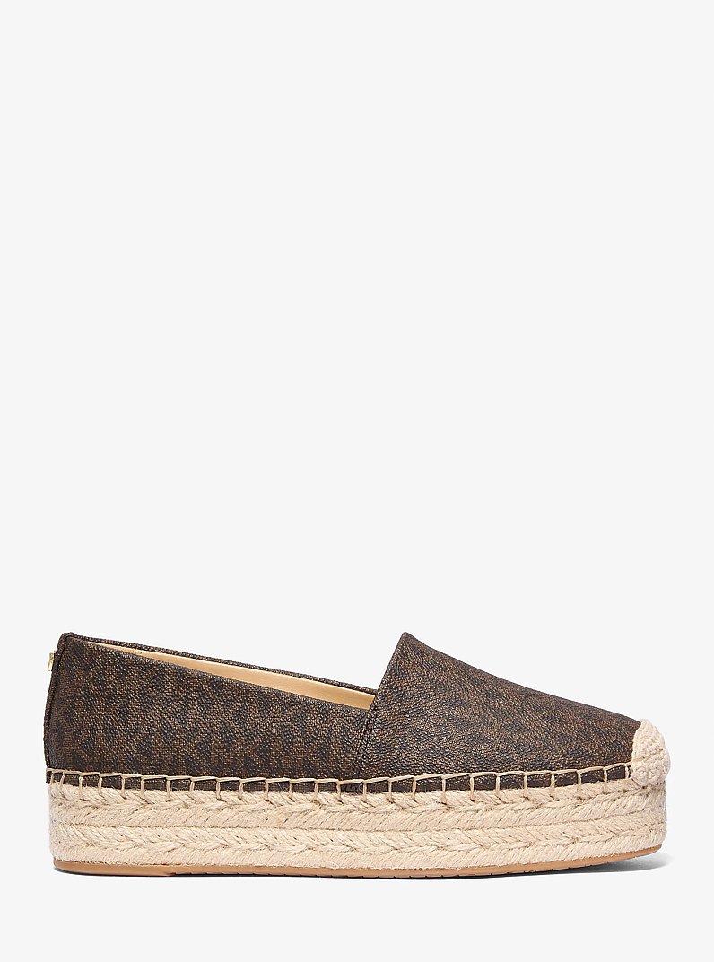 Lynn Signature Logo Platform Espadrille in BROWN | Michael Kors