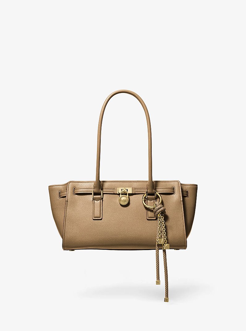 Hamilton Moderne Small Leather Satchel in HUSK | Michael Kors