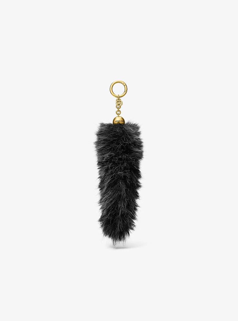 Faux Fur Bag Charm in BLACK COMBO | Michael Kors