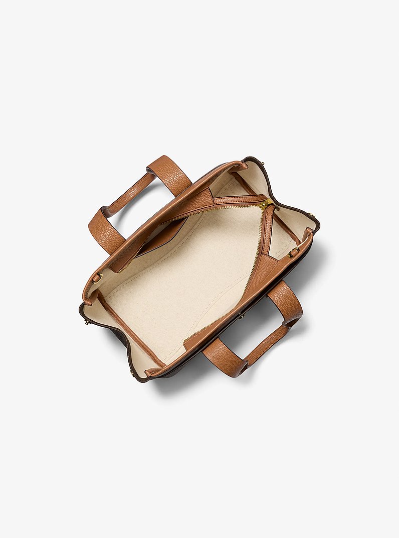 Romee Small Signature Logo Satchel in BRN/ACORN | Michael Kors