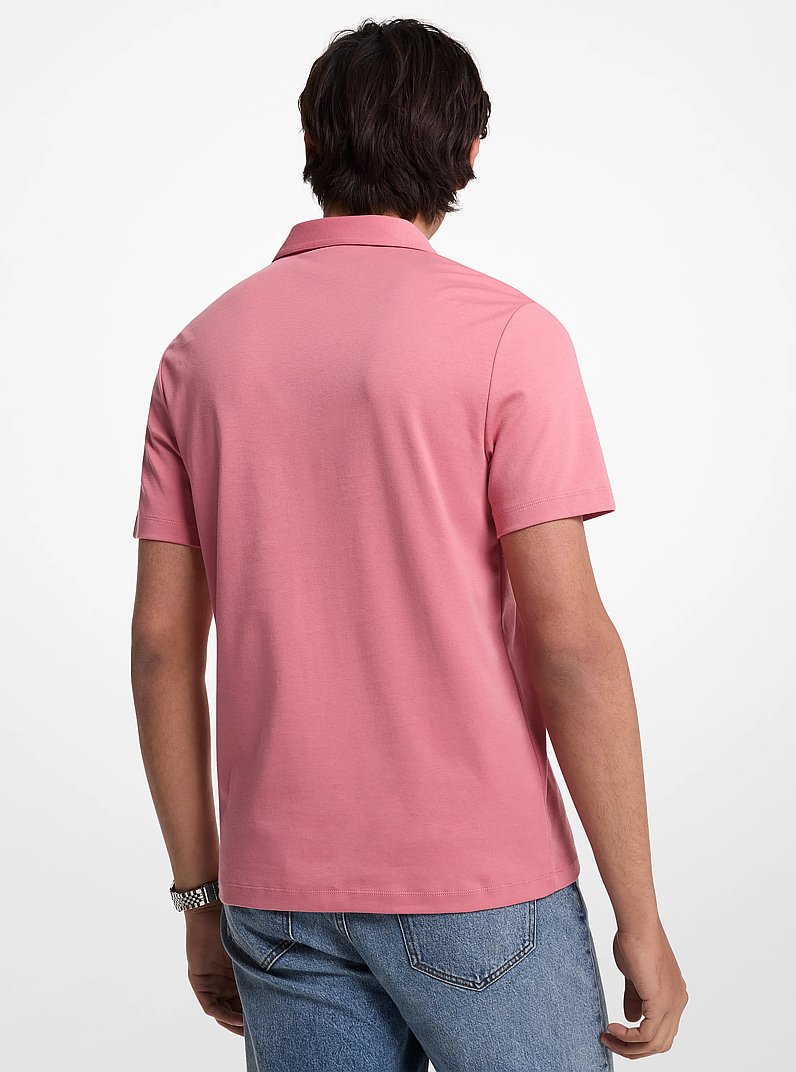Embroidered Logo Cotton Polo Shirt in DUSTY ROSE | Michael Kors