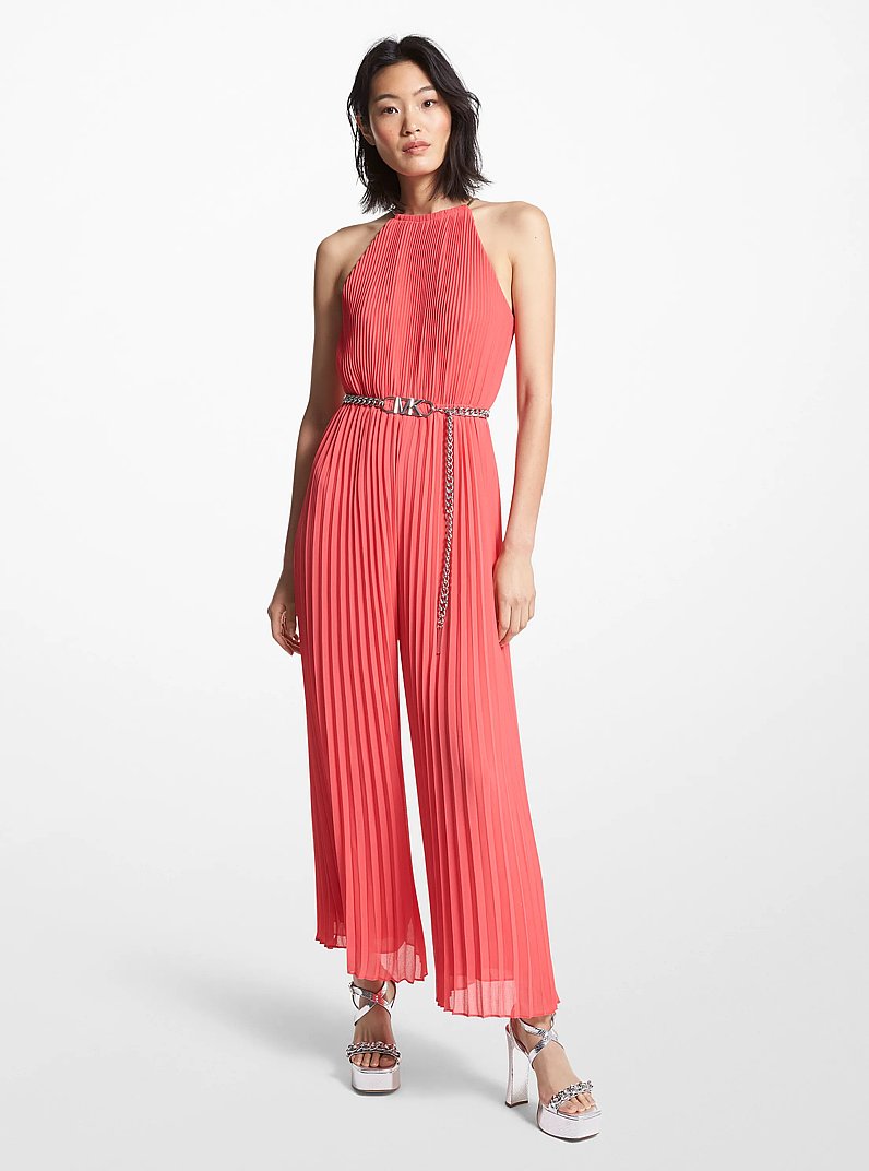 Neckholder-Jumpsuit aus Georgette in GERANIE | Michael Kors