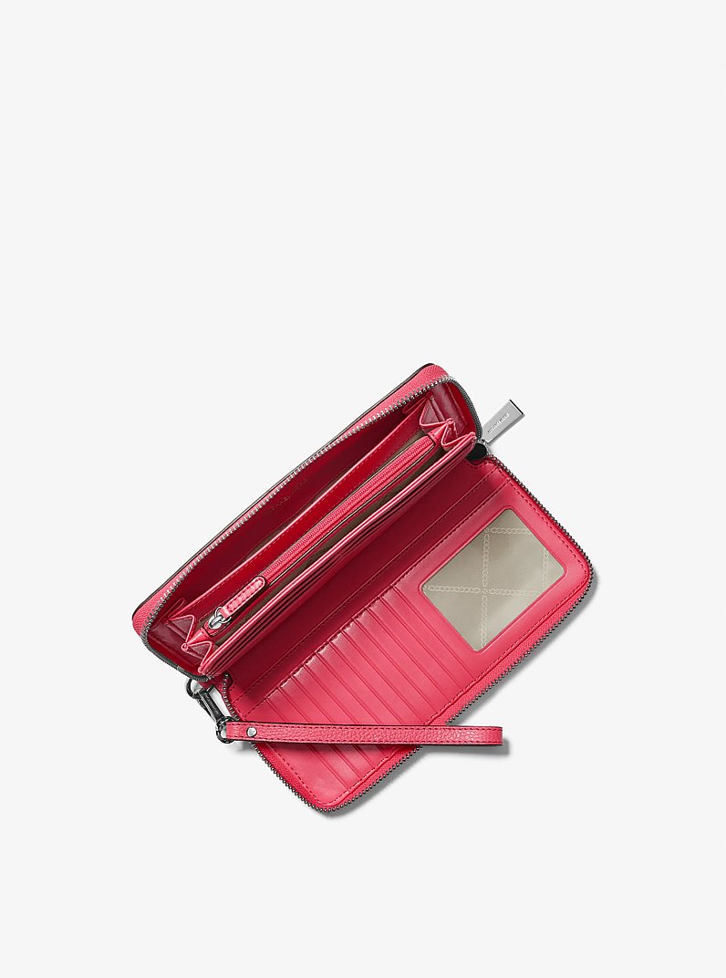 Jet Set Pebbled Leather Continental Wristlet