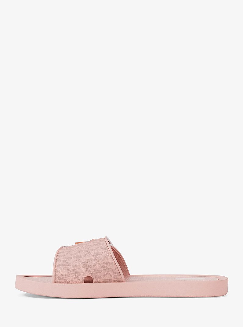 Palmer Signature Logo Slide Sandal in POWDER BLUSH | Michael Kors